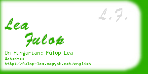 lea fulop business card