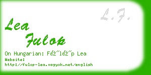 lea fulop business card